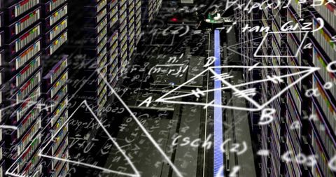 Mathematical equations overlapping data servers in futuristic setting
