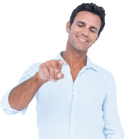 Confident Man Happily Pointing Forward Transparent Background - Download Free Stock Videos Pikwizard.com