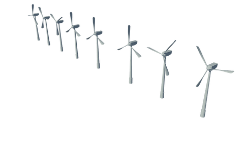 row of wind turbines on transparent background for renewable energy designs - Download Free Stock Videos Pikwizard.com