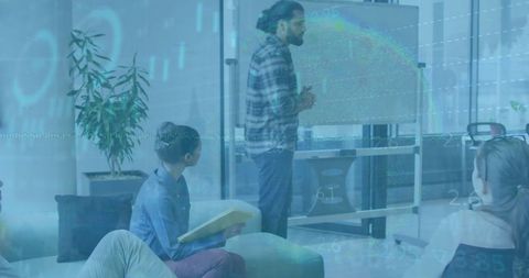 Financial presentation in multicultural office setting