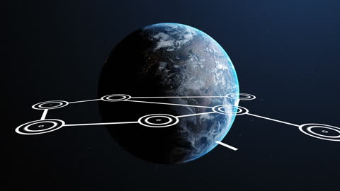 Digital Network Connection on Earth Globe
