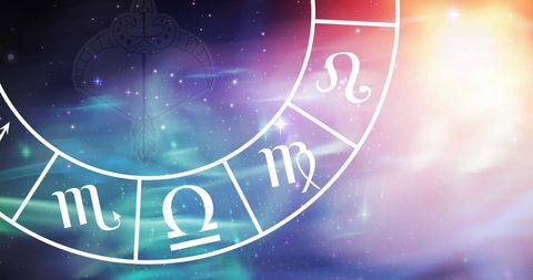 Sagittarius Zodiac Sign in Cosmic Wheel Design - Download Free Stock Images Pikwizard.com
