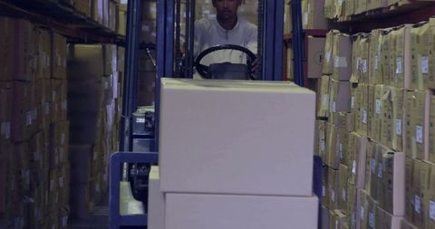 Forklift Operator Maneuvering in Large Warehouse Efficiently
