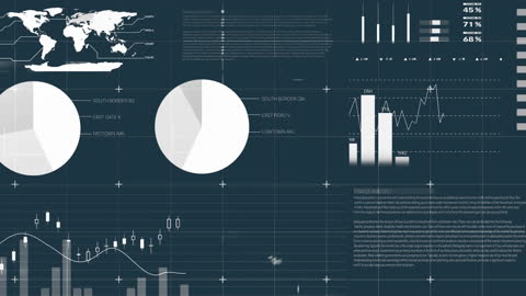 Global Data Processing Animation with Charts and Graphs