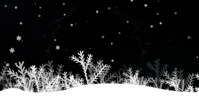 Elegant Winter Landscape with Snowflakes and Trees on Black Background - Download Free Stock Images Pikwizard.com