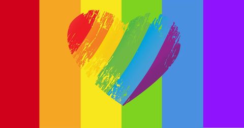 Colorful rainbow heart symbolizing lgbt pride and love
