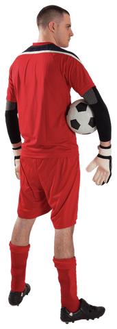 transparent goalkeeper in red uniform holding soccer ball - Download Free Stock Videos Pikwizard.com