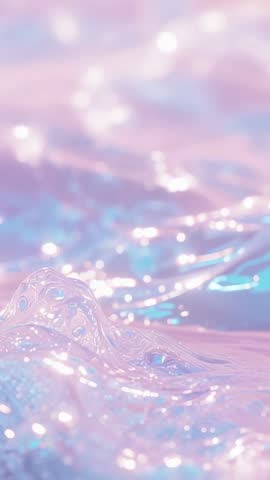 Vertical loopable pastel iridescent waves shimmering futuristic fluid motion video