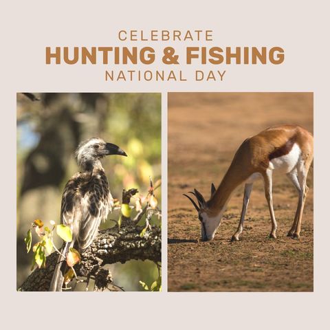 celebrating hunting and fishing national day with wildlife theme - Download Free Stock Templates Pikwizard.com