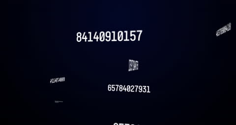 Animated Data Streams and Floating Numbers on Gray Background