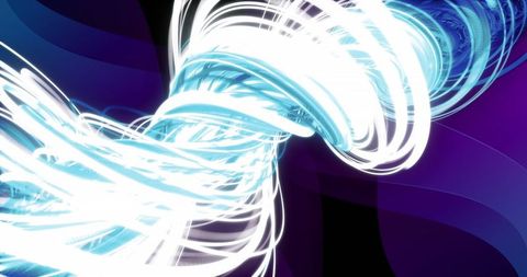 Abstract Swirling Light Streaks on Dynamic Blue Background