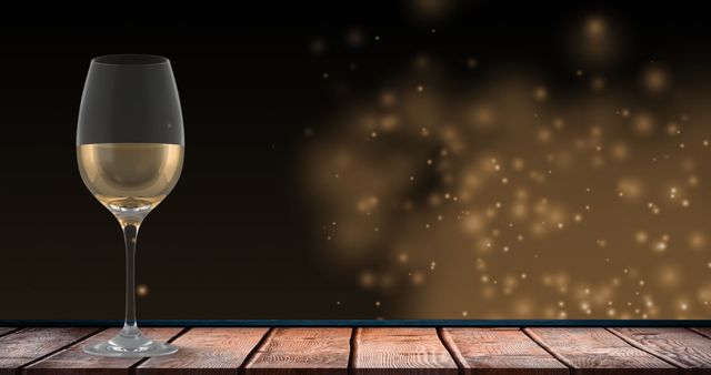 Wine Glass Against Glowing Background on Wooden Table - Download Free Stock Images Pikwizard.com