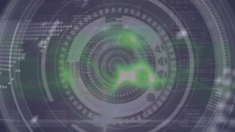 Futuristic Digital Interface with Scanning Scope and Data