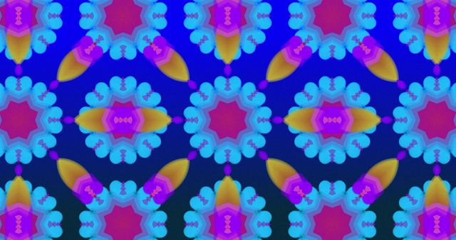 Vibrant Kaleidoscope Patterns Displaying Hypnotic Movement in Dark Blue - Download Free Stock Images Pikwizard.com