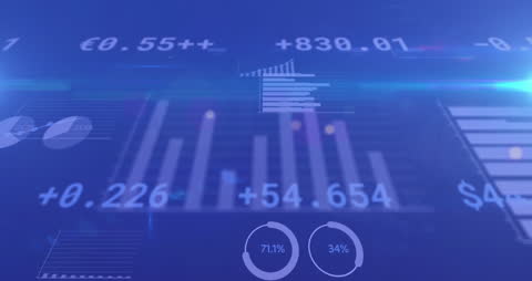 Blue Financial Data Visualization Technology