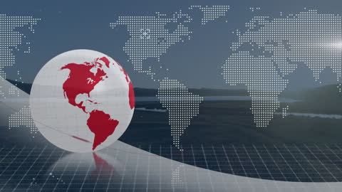 Digital World Map Overlayed on Travelling Theme