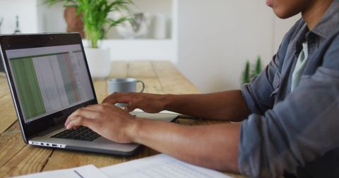 Person Using Laptop for Remote Work at Home Office Desk - Download Free Stock Images Pikwizard.com
