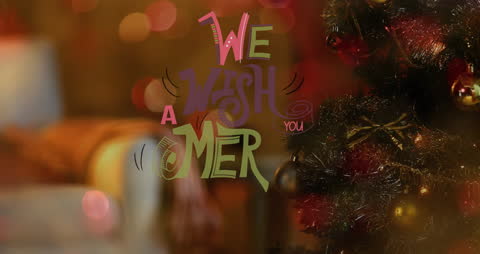 Festive Christmas Greeting Animation with Text Overlay