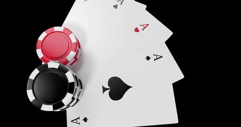 Ace Playing Cards and Poker Chips on Black Background - Download Free Stock Images Pikwizard.com