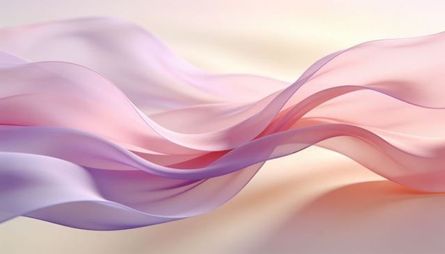 Ethereal pastel silk ribbons flowing in soft light for elegant abstract design
