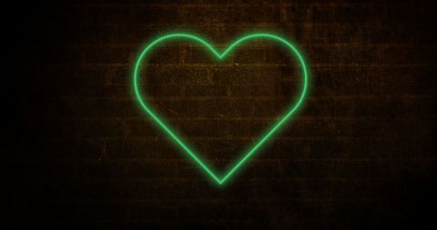 Glowing Neon Heart on Rustic Brick Wall - Download Free Stock Images Pikwizard.com