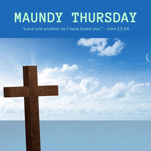 maundy thursday cross over peaceful sea and sky - Download Free Stock Templates Pikwizard.com