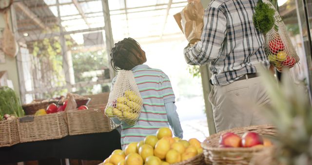 Father and Daughter Shopping at Local Farmer's Market - Download Free Stock Images Pikwizard.com