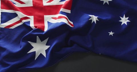 Close-up view of a crumpled australian flag