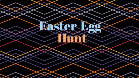 Colorful Geometric Lines with Easter Egg Hunt Text