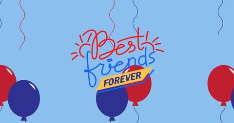 Best friends forever with patriotic balloon design