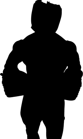 Boxer silhouette on transparent background for fitness design