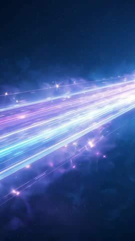 Racing Light Streaks Erupting From Stellar Pulse Across Cosmic Nebula Vertical Video