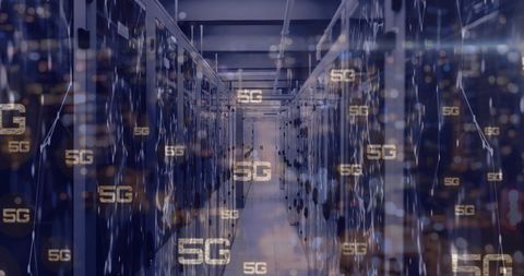 5G Text and Data Processing in Server Room - Download Free Stock Images Pikwizard.com