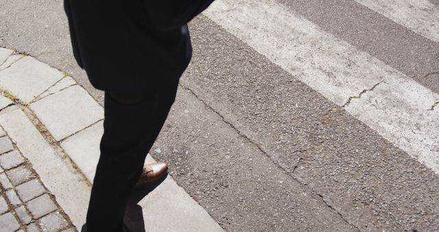 Man in Suit Walking Near Crosswalk - Download Free Stock Images Pikwizard.com