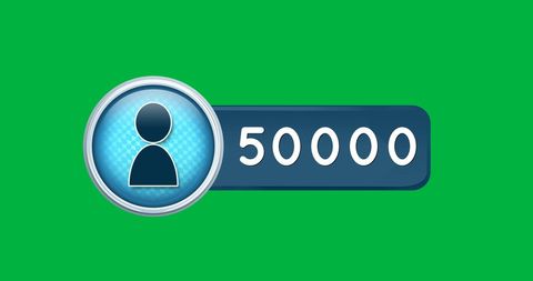 Milestone of 50000 Users Celebration Icon on Green Background - Download Free Stock Images Pikwizard.com