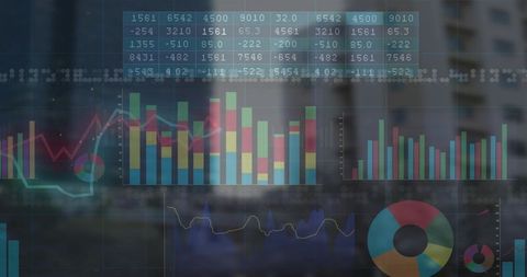 Compelling Analytics Dashboard Overlaying Cityscape