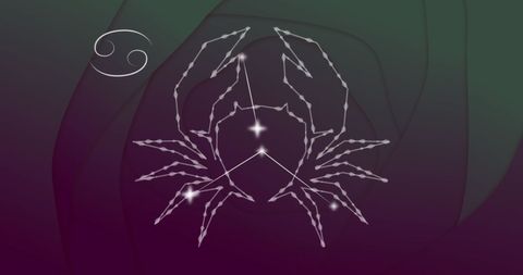 Cancer Constellation Horoscope Symbol with Glowing Stars - Download Free Stock Images Pikwizard.com