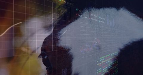 Digital Interface Merged with Silhouette of Horse and Leaf Motif