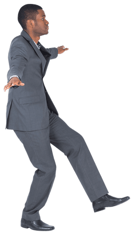 transparent businessman balancing gracefully on white background - Download Free Stock Videos Pikwizard.com
