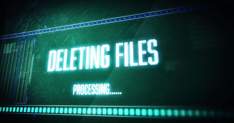 digital interface displaying deleting files message - Download Free Stock Images Pikwizard.com