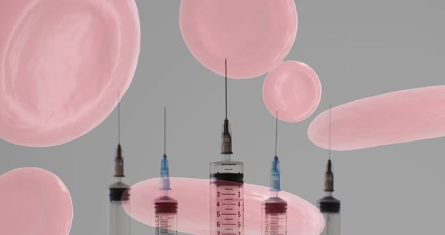 Red Blood Cells and Syringes in Vivid Health Concept Image - Download Free Stock Images Pikwizard.com