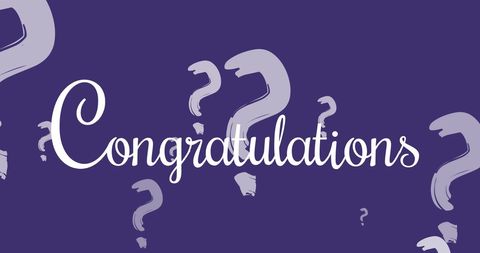 Creative Congratulations Message with Decorative Question Marks - Download Free Stock Images Pikwizard.com