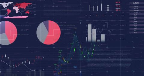 Global Financial Data Visualizations with Charts and World Map - Download Free Stock Images Pikwizard.com
