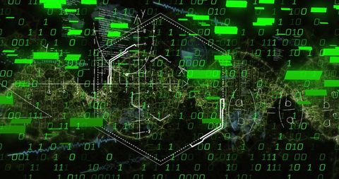 Digital Interface with World Map and Binary Data Overlay - Download Free Stock Images Pikwizard.com