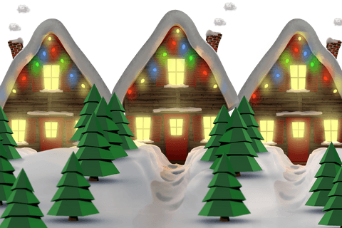 magical christmas cottages illustration on transparent background - Download Free Stock Videos Pikwizard.com