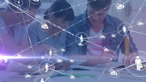 Digital Network Connections with Business Team Collaboration