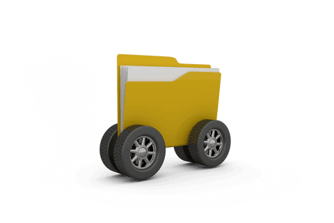 transparent illustration of 3d yellow folder with wheels as icon - Download Free Stock Videos Pikwizard.com