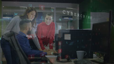 Diverse Team Analyzing Cybercrime Data on Computers