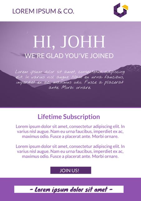 Corporate Welcome Template with Vibrant Purple Theme - Download Free Stock Templates Pikwizard.com