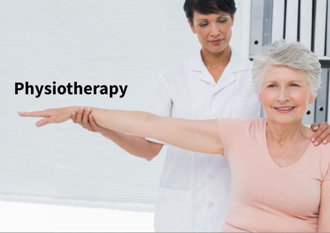 senior woman receiving physiotherapy for arm rehabilitation - Download Free Stock Templates Pikwizard.com